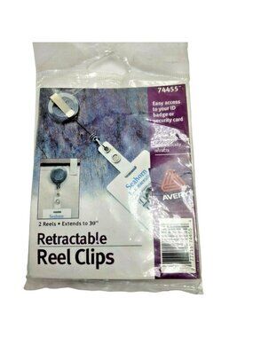 Avery 74455 Retractable Reel Clips 2 Reels Extends to 30 inch Fishing ID
